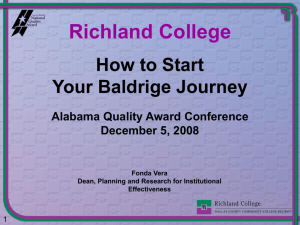 How to Start Your Baldrige Journey – Alabama