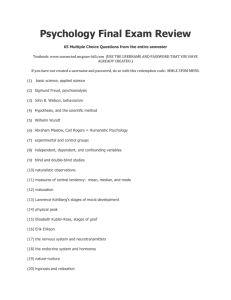 Psychology Final Exam Review