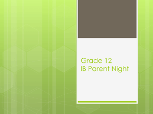 Grade 9 IB Parent Night