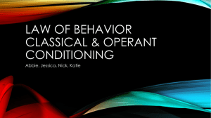 Law of behavior classical & operant conditioning