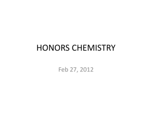 HONORS CHEMISTRY
