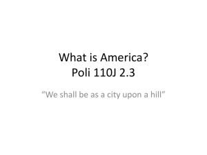 What is America? Poli 110J 2.3