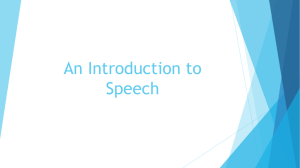 An Introduction to Speech