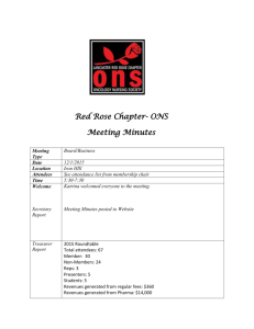 ONS Meeting Minutes - the Lancaster Red Rose Chapter