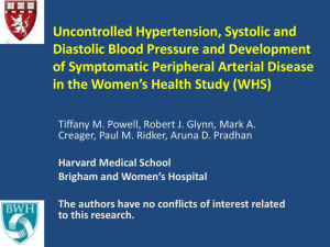 Uncontrolled Hypertension, Systolic and Diastolic Blood Pressure