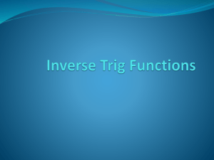 Inverse Trig Functions