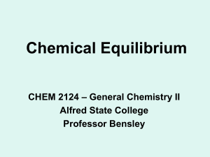 Chemical Equilibrium - Alfred State College intranet site