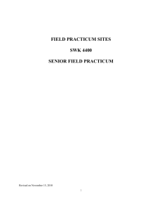 Senior FIELD PRACTICUM SITES
