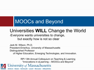 MOOCs and Beyond