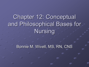 Conceptual and Philosophical Bases for Nursing