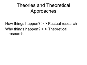 Theories and Theoretical Approaches