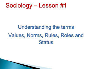 Sociology * Lesson #1