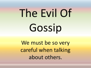 The Evil Of Gossip - Simple Bible Studies