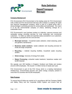 Depot Transport Manager Role Definition