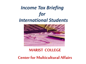 Income Tax Briefing for International Students