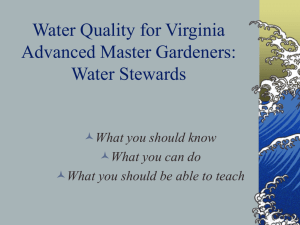 Water Quality for Virginia Master Gardeners