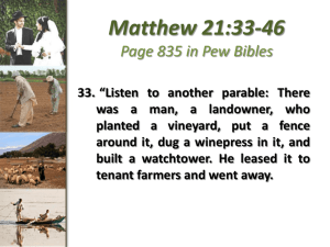 Matthew 21:33-46 - The Baptist Start Page
