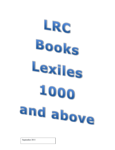 LRC Books Lexiles 1000 and above