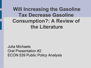 Will Increasing the Gasoline Tax Decrease Gasoline Consumption