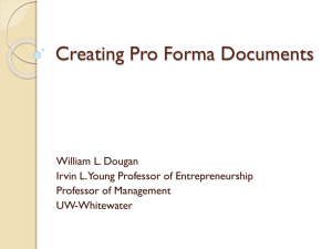 Creating Pro Forma Statements