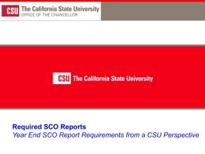 Required SCO Reports - The California State University