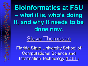 BioInformatics at FSU - Department of Biological Science