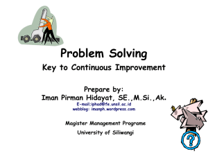 Problem Solving & Decision Making Workshop Oct