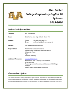 College Preparatory English 10 Syllabus