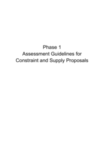 Phase 1 Assessment Guidelines for Constraint and Supply Proposals