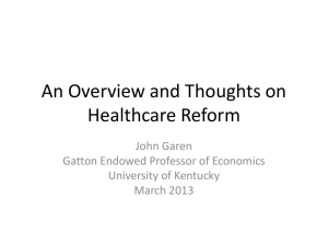 An Overview and Thoughts on Healthcare