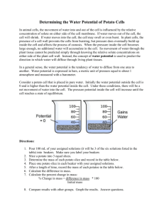 Water potential lab worksheet