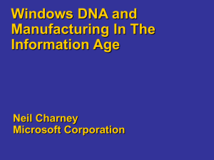 Windows DNA for Manufacturing