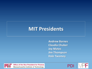 MIT Presidents - MOR Associates