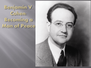 Benjamin V. Cohen: Becoming a Man of Peace