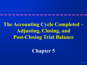 The Accounting Cycle Completed – Adjusting, Closing, and Post