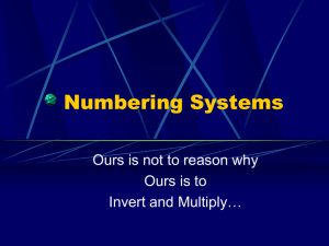 Numbering Systems - WO-TEJ4