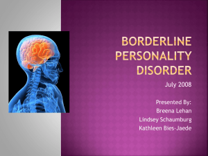 Borderline Personality Disorder - Kathleen Bies