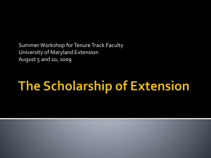 The Scholarship of Extension