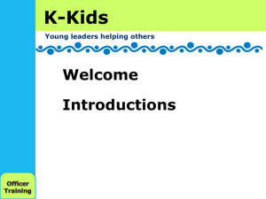 Officer training – PowerPoint for K-Kids