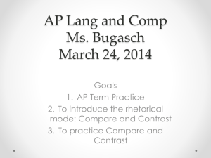 AP Lang and Comp Ms. Bugasch March 24, 2014