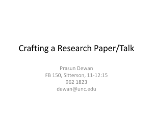 Crafting a Research Paper/Talk