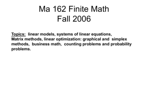 Ma 162 Finite Math Fall 2006