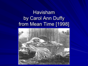 Havisham by Carol Ann Duffy - Deans Community High School