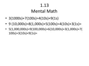 1.13 Mental Math