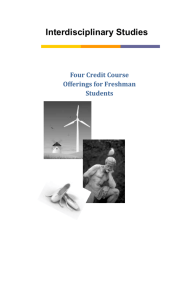 Four Credit Course Offerings for Freshman Students
