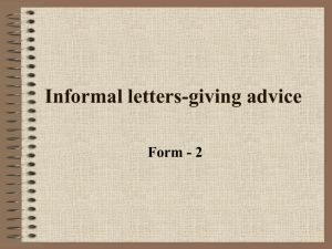 Informal letters