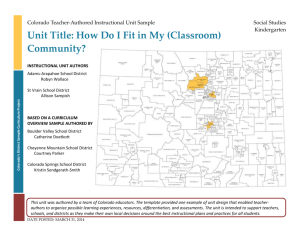 How Do I Fit in My Community? - Colorado Department of Education