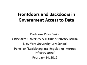Frontdoors and Backdoors in Government Access to