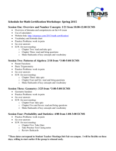 Schedule of STEM Thursdays-Spring 2014