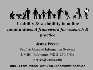 Usability & sociability in online communities